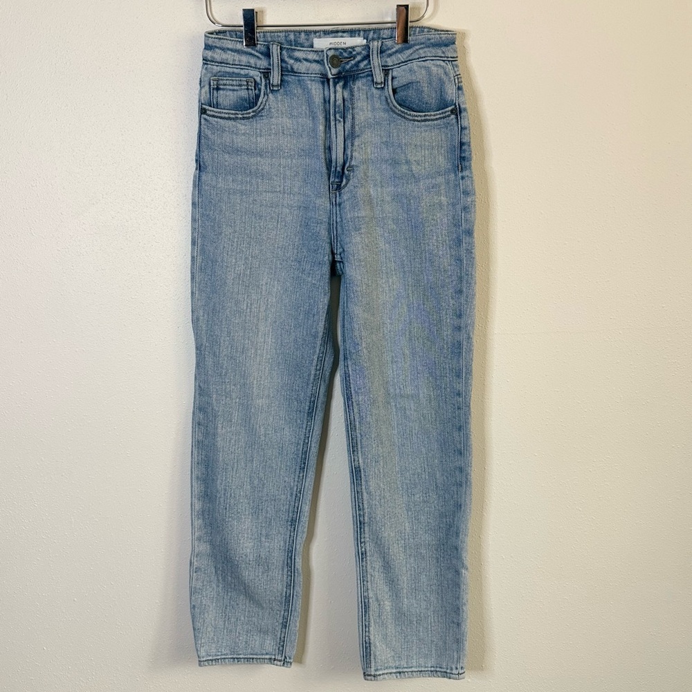 Hidden Jeans High Rise Straight Leg Denim Light Wash Size 25